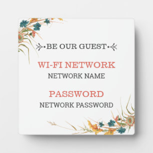 Wifi Network Plaque