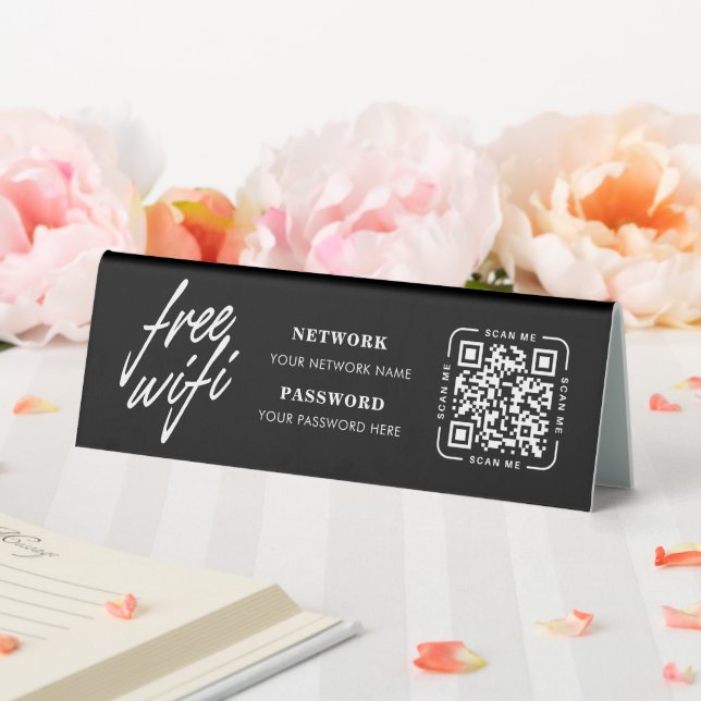 Wifi Network QR Code Black Modern Business (In SItu (Wedding))
