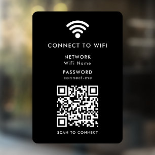 Wifi Network   QR Code Internet Password Black