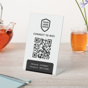 Wifi Network QR Code Internet Scan to Connect Pedestal Sign