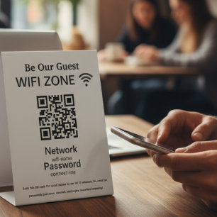 Wifi Network QR Code Internet Scan to Connect Pedestal Sign