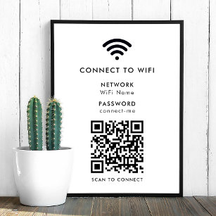 Wifi Network   QR Code Internet Scan to Connect Poster