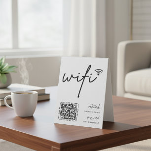 Wifi Network QR Code White Modern Business