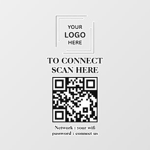 WiFi Network QR Code Window Cling Decal