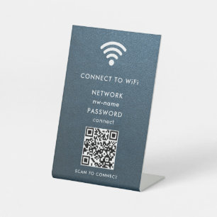 WiFi Network Scan QR Code to Connect the Internet Pedestal Sign
