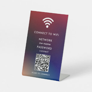 WiFi Network Scan QR Code to Connect the Internet Pedestal Sign