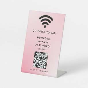 WiFi Network Scan QR Code to Connect the Internet Pedestal Sign