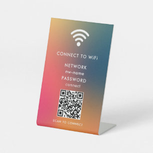 WiFi Network Scan QR Code to Connect the Internet Pedestal Sign