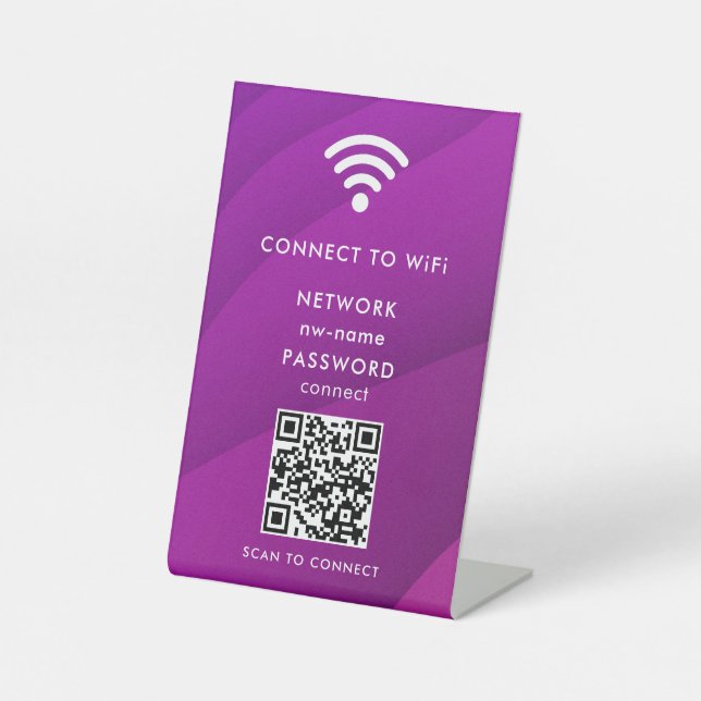 WiFi Network Scan QR Code to Connect the Internet Pedestal Sign (Front)