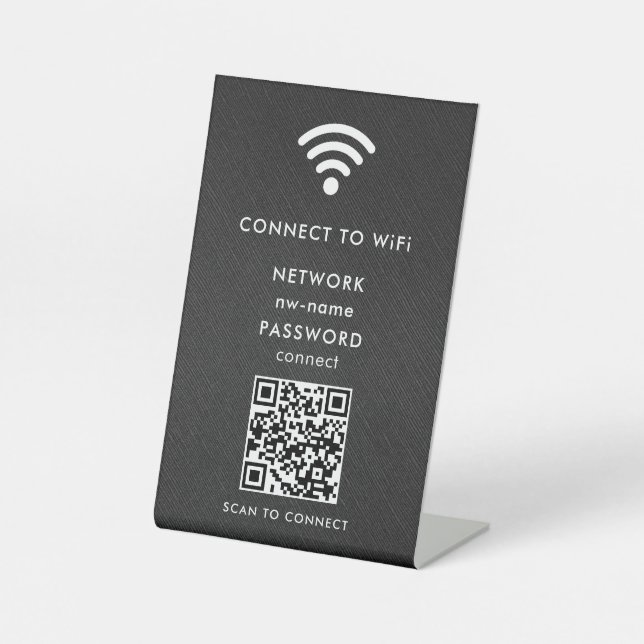 WiFi Network Scan QR Code to Connect the Internet Pedestal Sign (Front)