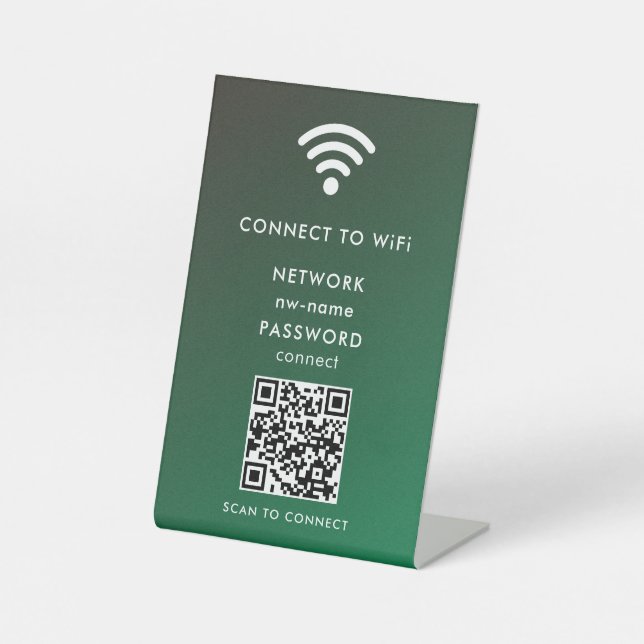 WiFi Network Scan QR Code to Connect the Internet Pedestal Sign (Front)