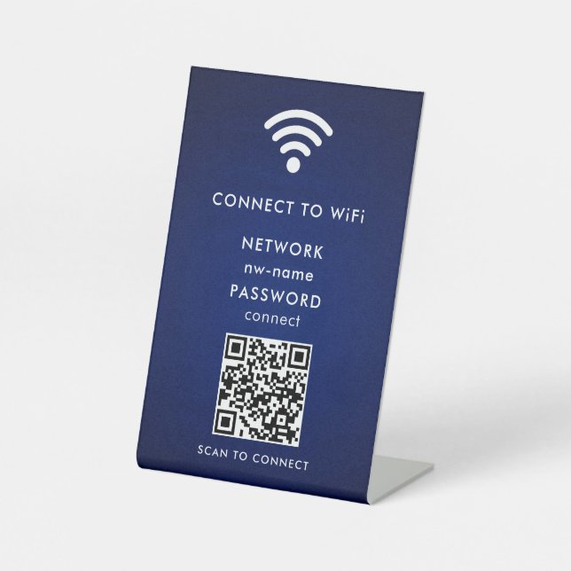 WiFi Network Scan QR Code to Connect the Internet Pedestal Sign (Front)