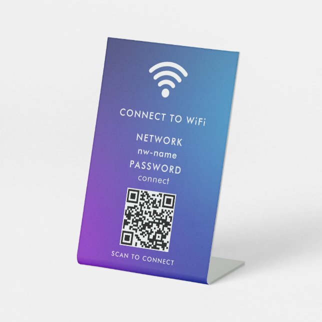 WiFi Network Scan QR Code to Connect the Internet Pedestal Sign (Front)