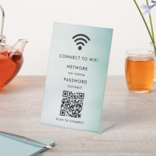 WiFi Network Scan QR Code to Connect to Internet Pedestal Sign