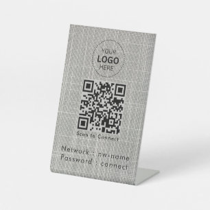 WiFi Network Scan QR Code to Connect to Internet Pedestal Sign