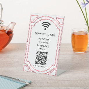 WiFi Network Scan QR Code to Connect to Internet Pedestal Sign