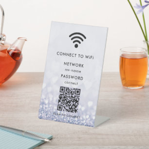 WiFi Network Scan QR Code to Connect to Internet Pedestal Sign