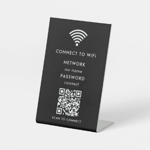WiFi Network Scan QR Code to Connect to Internet Pedestal Sign