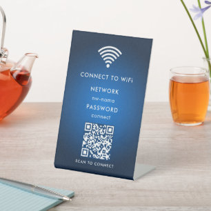 WiFi Network Scan QR Code to Connect to Internet Pedestal Sign