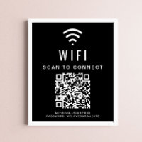 Wifi Network Scan to Connect QR Code Black