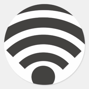 Wifi network symbol classic round sticker