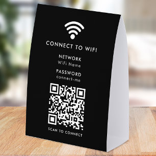 WiFi Network Table Tent   QR Paper Tabletop Sign