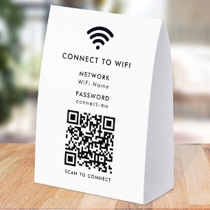 WiFi Network Table Tent   QR Paper Tabletop Sign