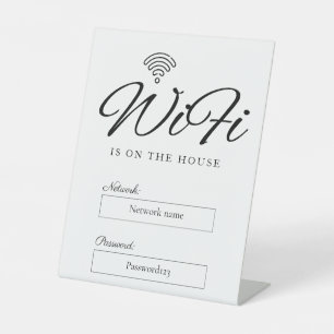 Wifi Password and Network Pedestal Sign