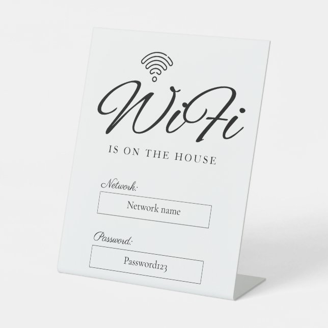 Wifi Password and Network Pedestal Sign (Front)