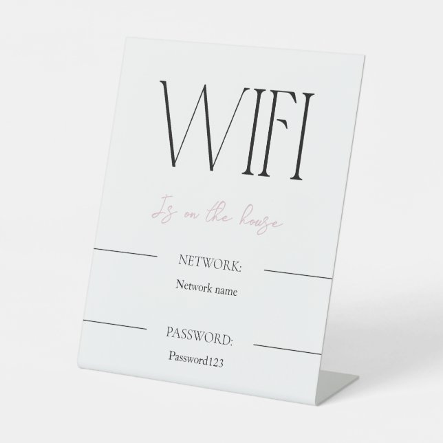 Wifi Password and Network Pedestal Sign (Front)