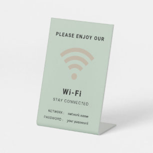 Wifi Password and Network Personalised Pedestal Sign