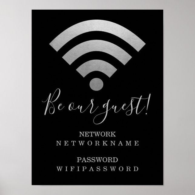 Wifi Password and Network Personalised Poster (Front)