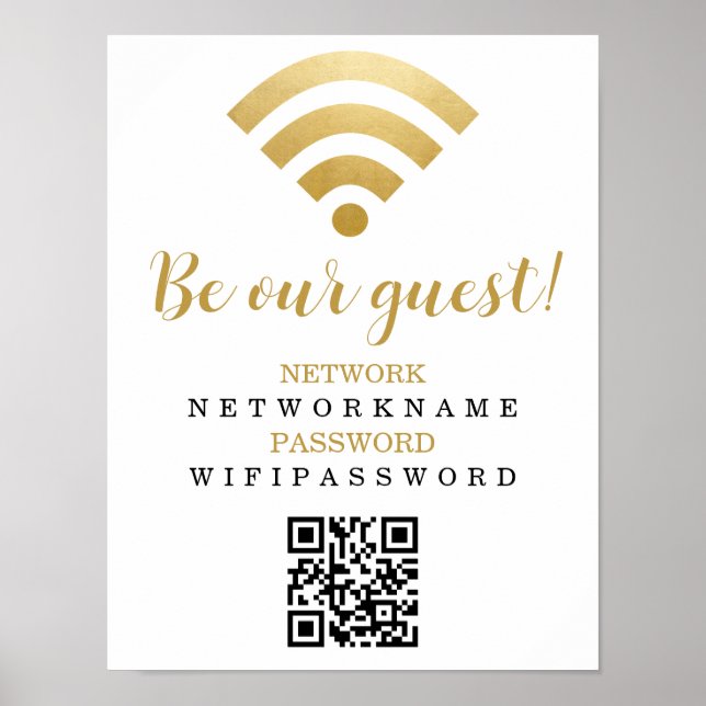 Wifi Password and Network Personalised Poster (Front)