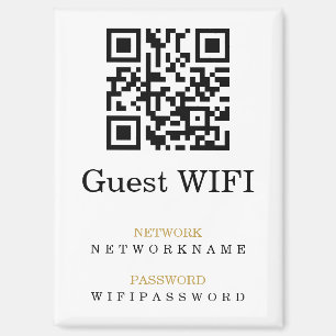 Wifi Password and Network Personalised QR Code Magnet