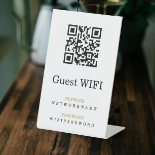 Wifi Password and Network Personalised QR Code Pedestal Sign