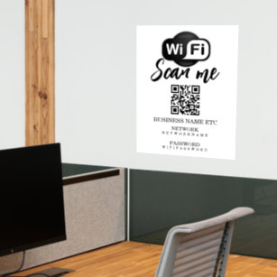 Wifi Password and Network Personalised QR Code Wall Decal