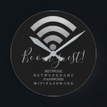Wifi Password and Network Personalised Round Clock<br><div class="desc">Wifi Password and Network Personalised information wall clock - ideal for home or business .. this clock is practical and informative - add your own network and wi-fi details - clocks from Ricaso</div>