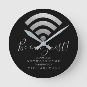 Wifi Password and Network Personalised Round Clock
