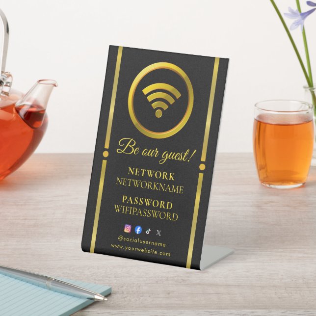 Wifi Password and Network Personalized  Pedestal Sign (In SItu)
