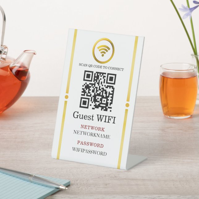 Wifi Password and Network Personalized  Pedestal Sign (In SItu)