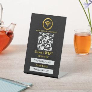 Wifi Password and Network Personalized  Pedestal Sign