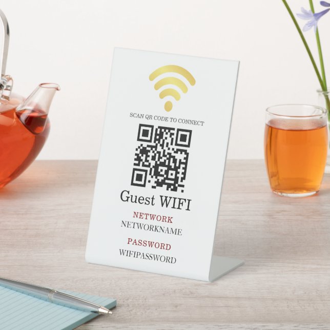 Wifi Password and Network Personalized  Pedestal Sign (In SItu)