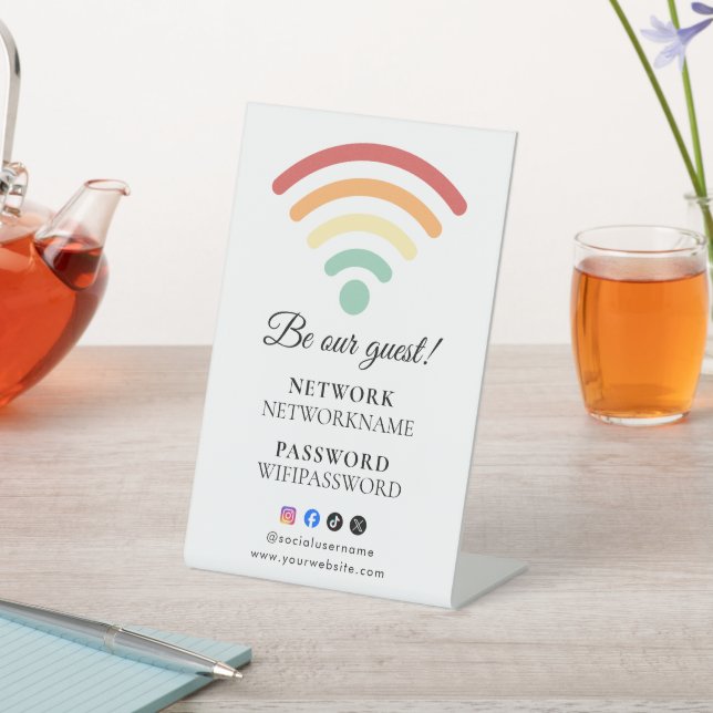 Wifi Password and Network Personalized  Pedestal Sign (In SItu)