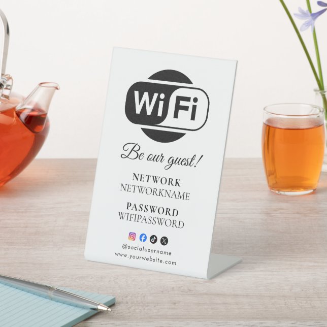 Wifi Password and Network Personalized  Pedestal Sign (In SItu)