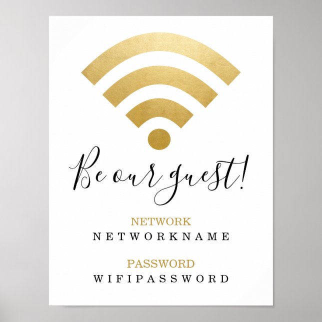 Wifi Password and Network Personalized Poster (Front)