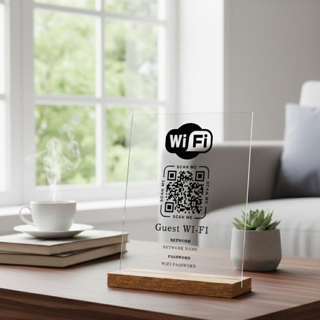Wifi Password and Network Personalized QR Code  Acrylic Sign (Creator Uploaded)