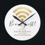 Wifi Password and Network Personalized Round Clock<br><div class="desc">Wifi Password and Network Personalized information wall clock - ideal for home or business .. this clock is practical and informative - add your own network and wi-fi details - clocks from Ricaso</div>