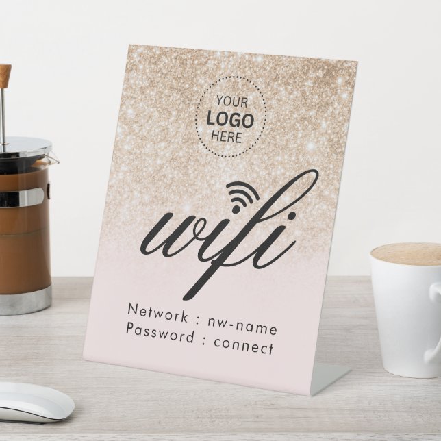 WiFi Password Code Business Logo Pedestal Sign (In SItu)