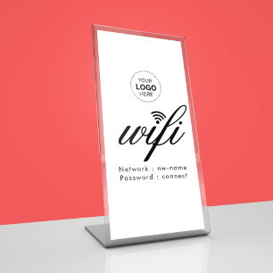 WiFi Password Code Business Logo Pedestal Sign