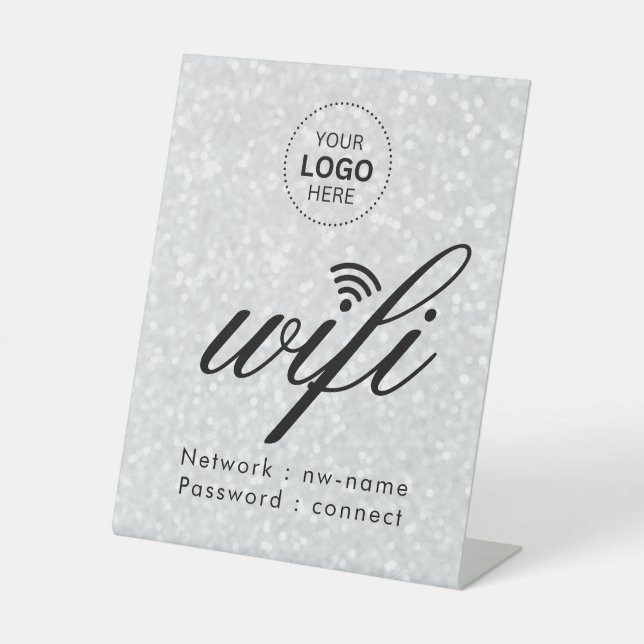 WiFi Password Code Business Logo Pedestal Sign (Front)